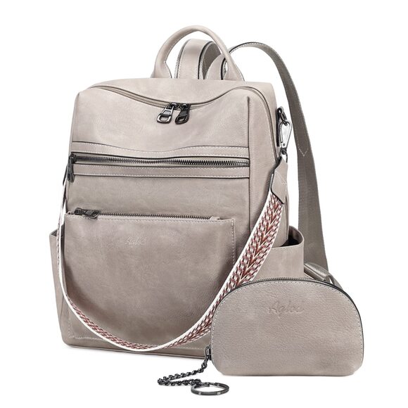 4893 Leather Backpack Purse Designer Shoulder Bag Fashion Faux Work Travel